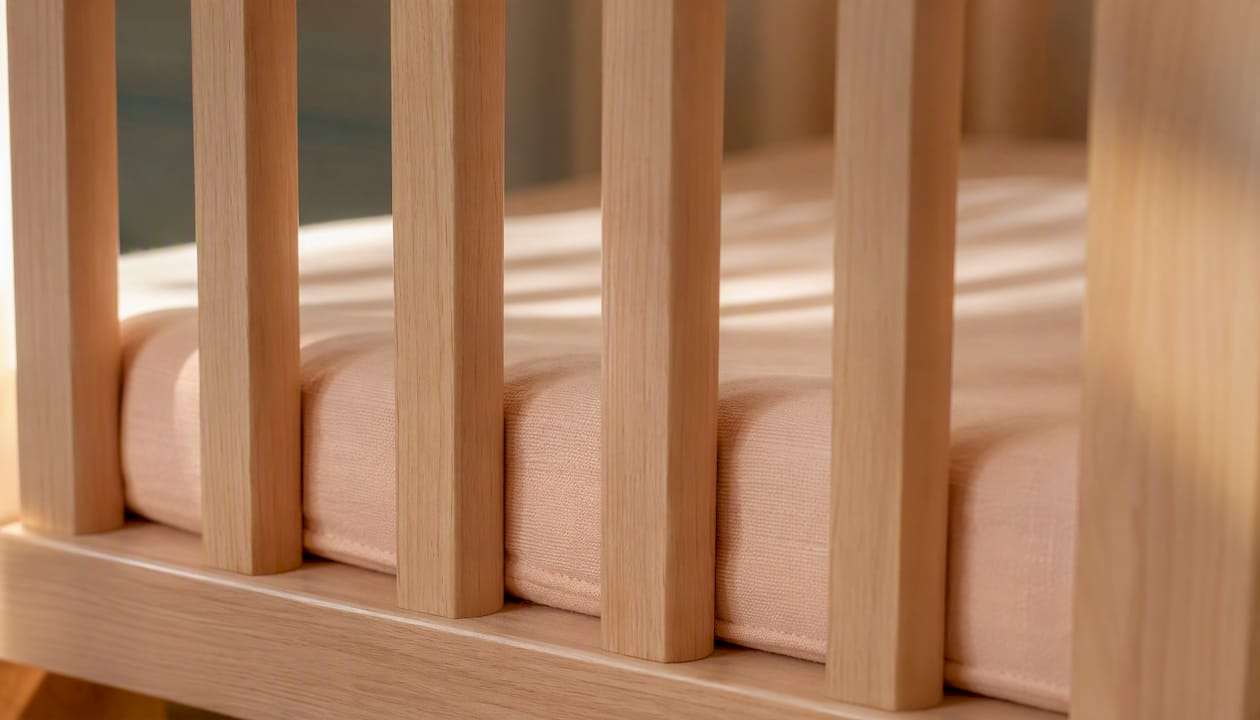 Cot slats and mattress fit close-up