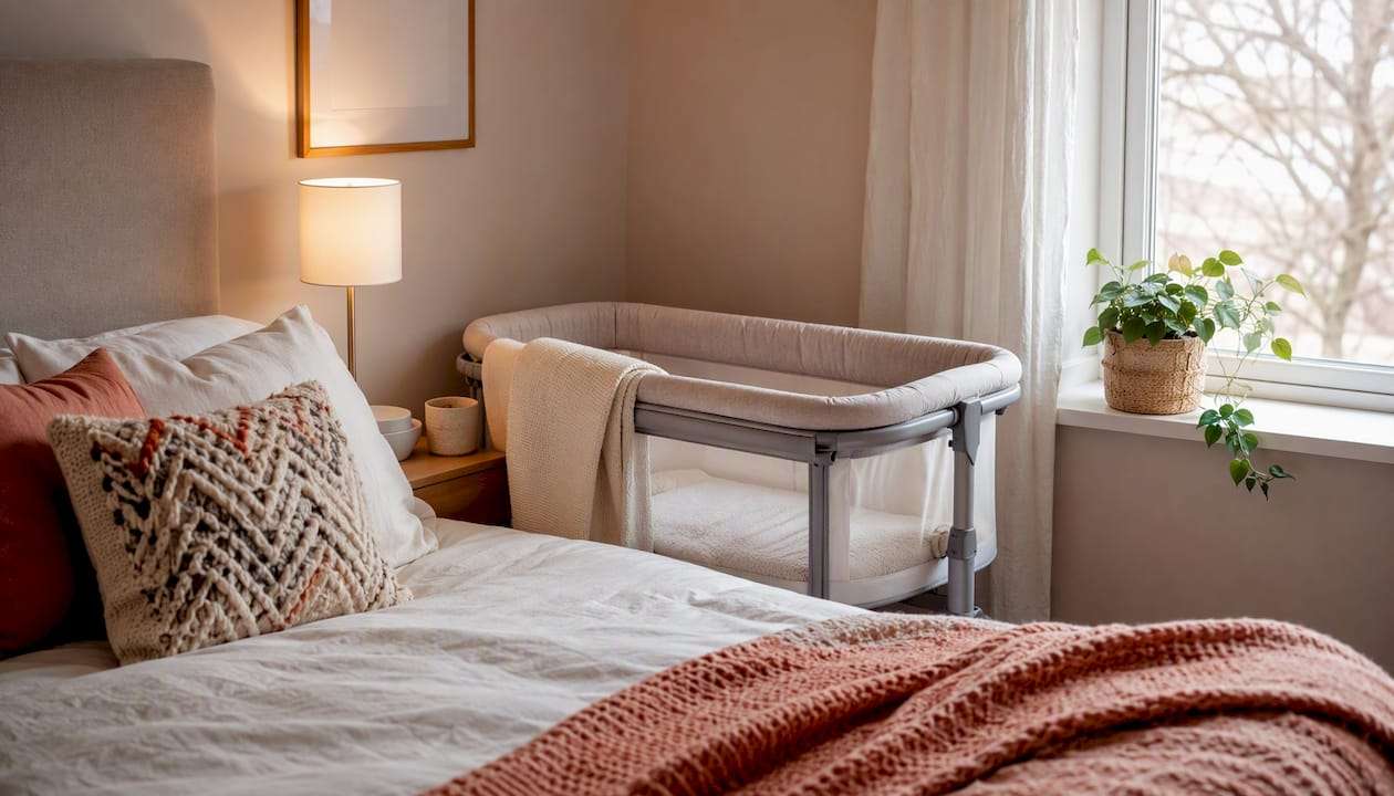 Bassinet in small bedroom for room sharing