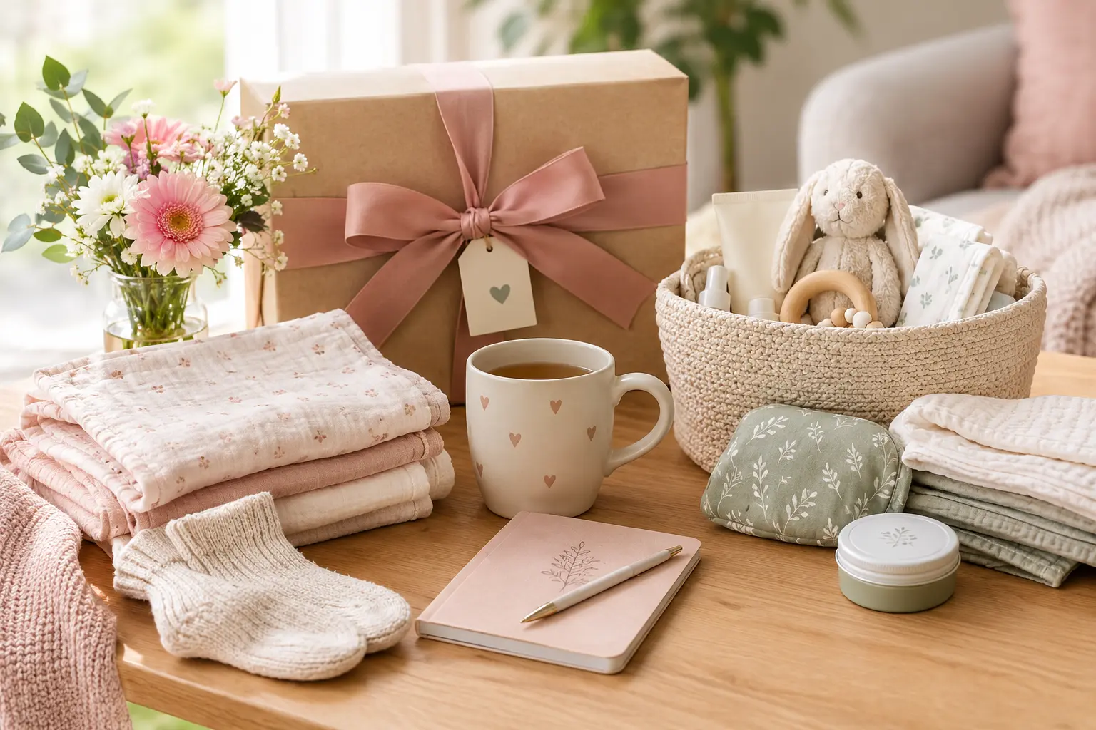 Cozy mother and baby gift arrangements