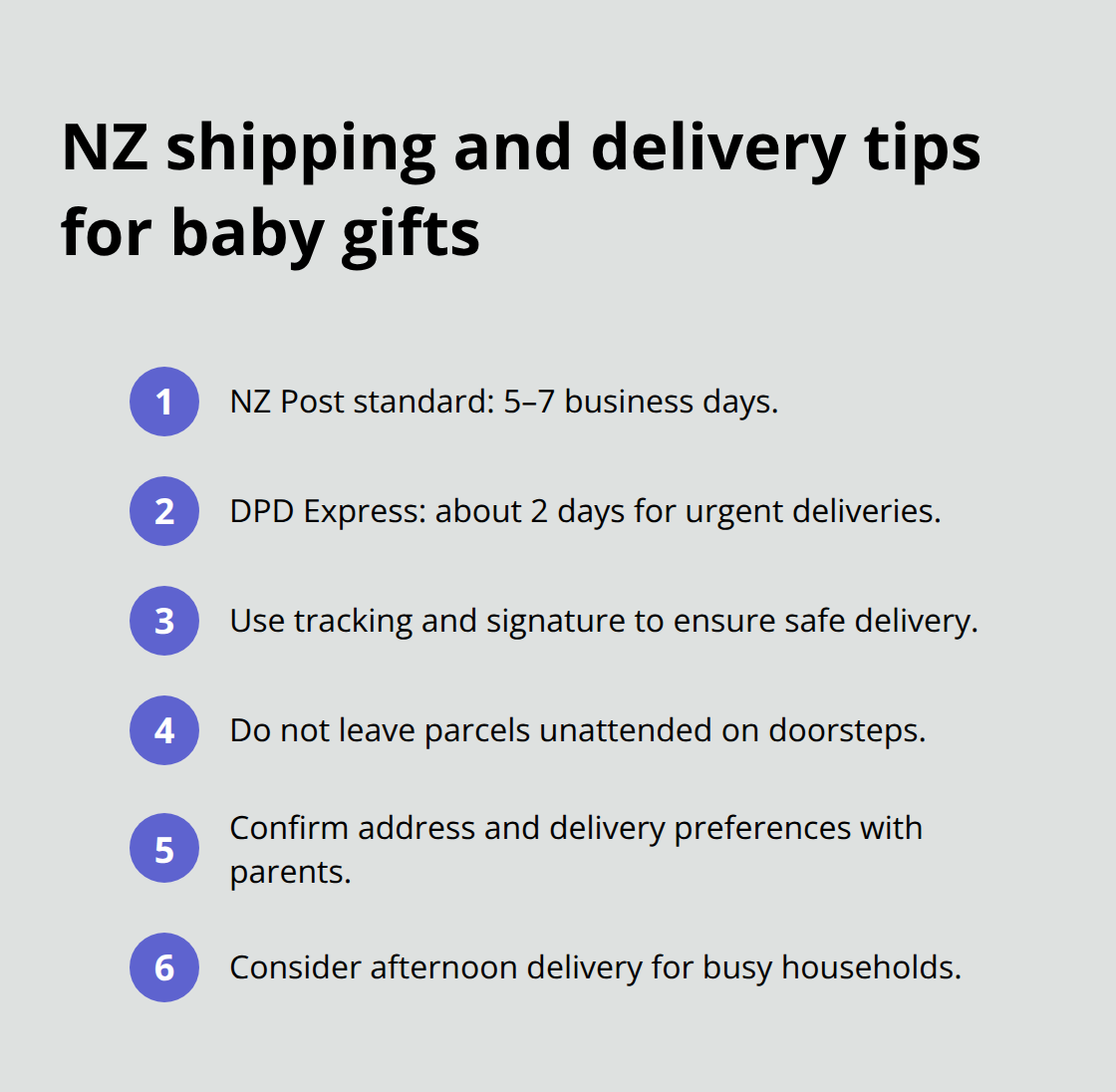 Delivery speeds and safe-drop guidance for New Zealand families - Newborn gift set NZ